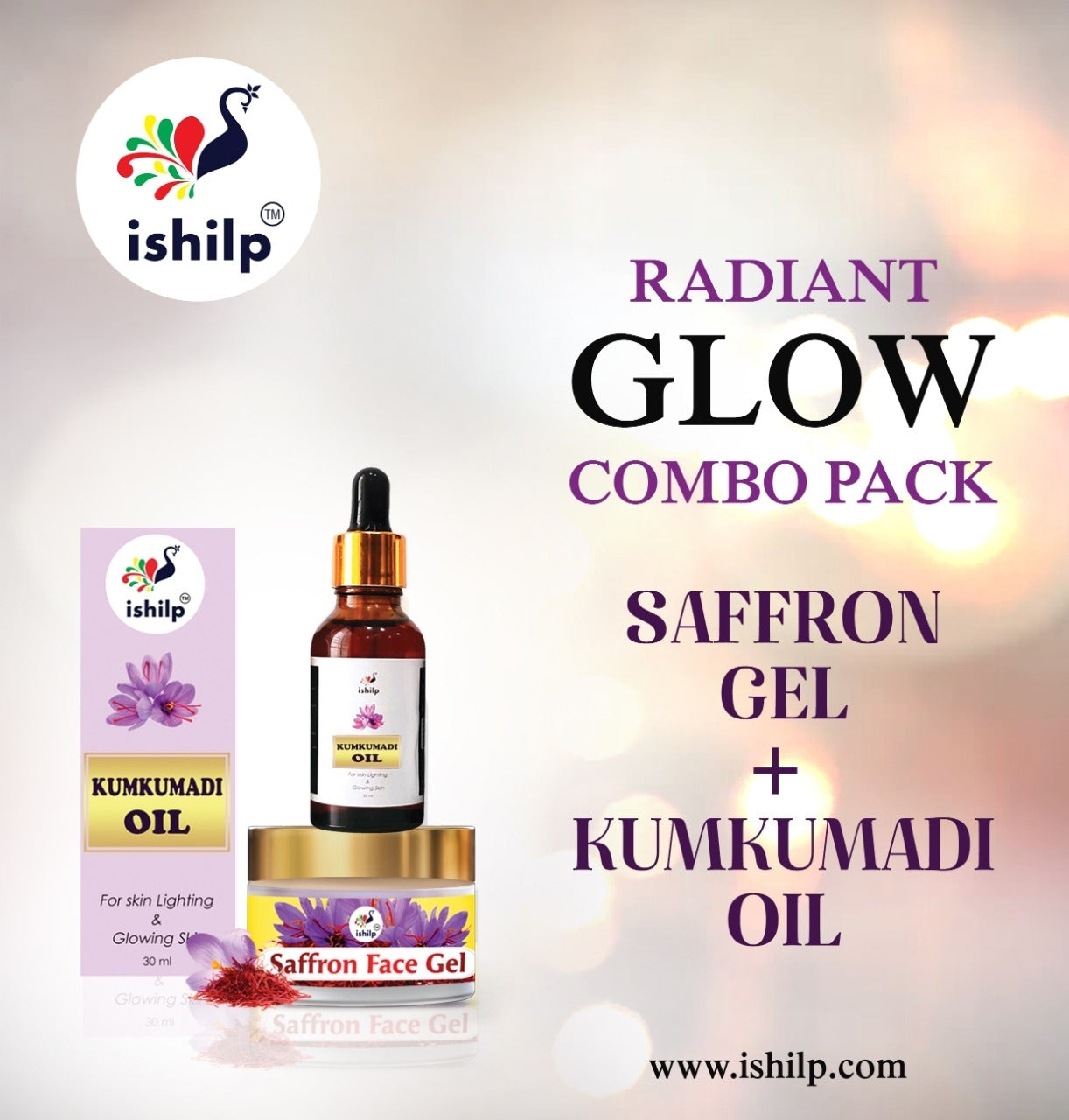 Kumkumadi Tailam & Saffron Gel Combo (Book in 10% Flat Discount)