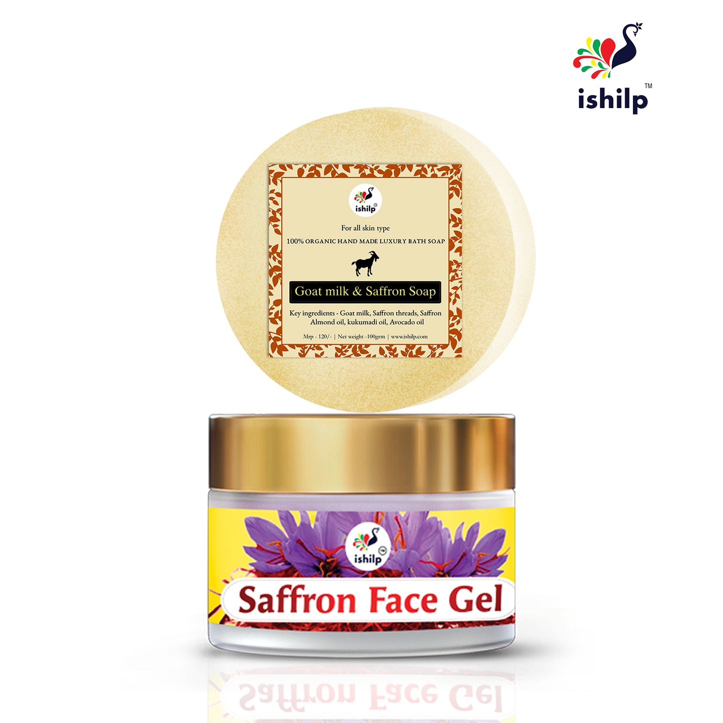 Saffron gel (50grm)+ Goat Milk & saffron soap