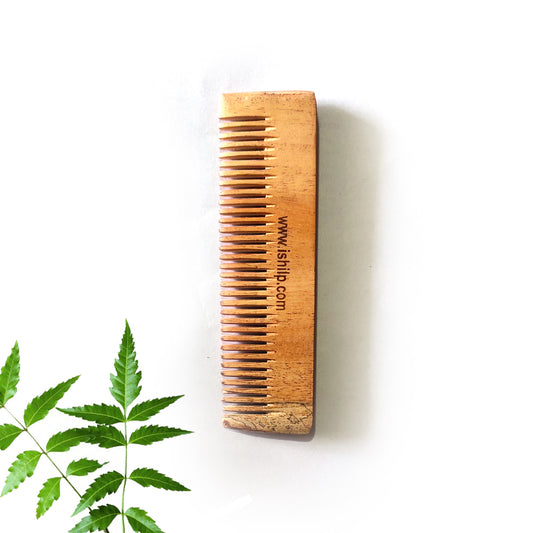 Neem Wood Pocket Comb - 5"