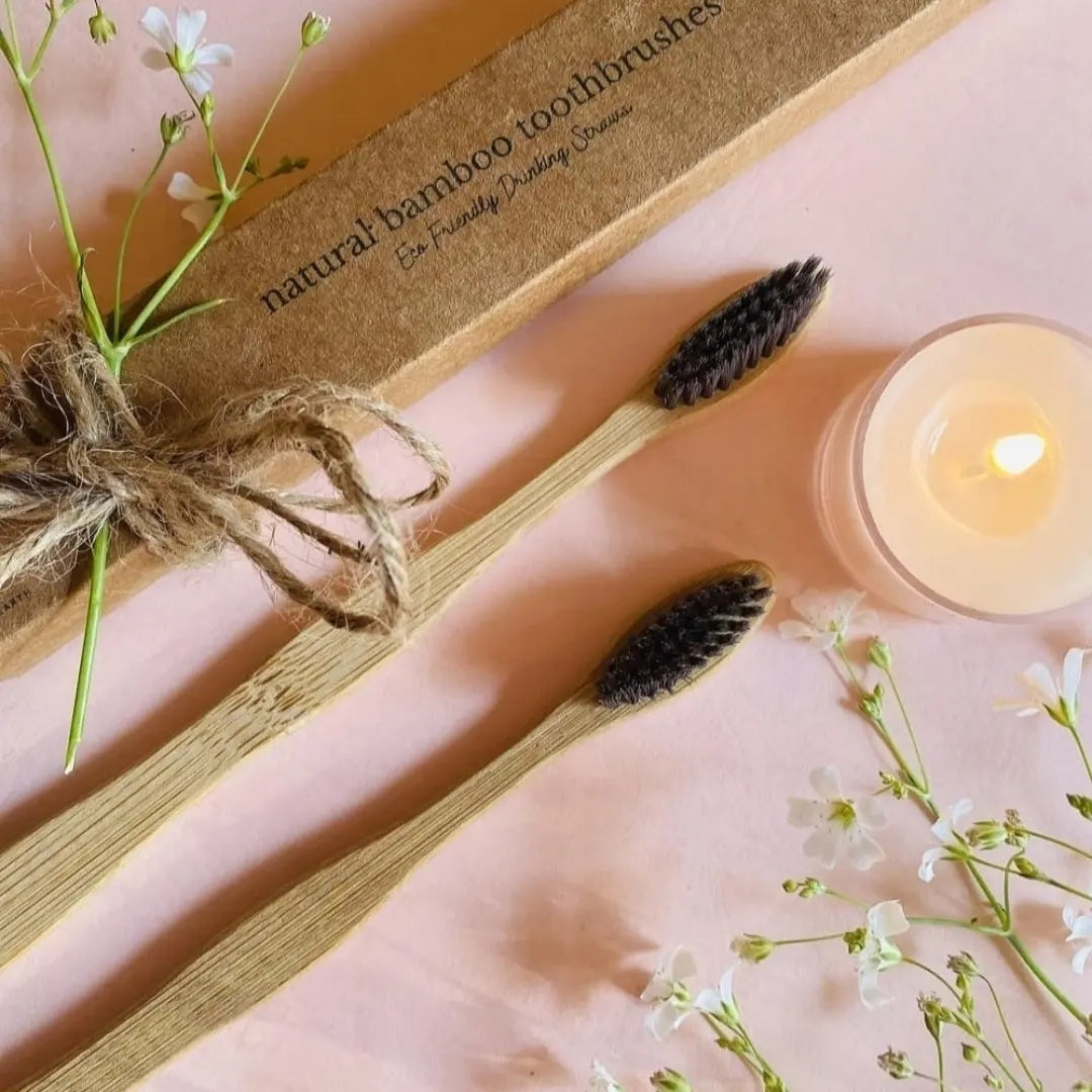 Bamboo Toothbrush & Tougue Cleaner Set