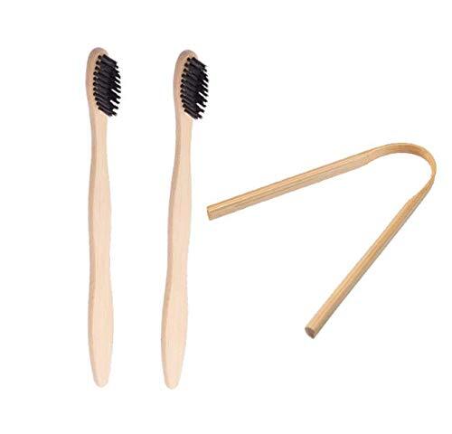 Bamboo Toothbrush & Tougue Cleaner Set