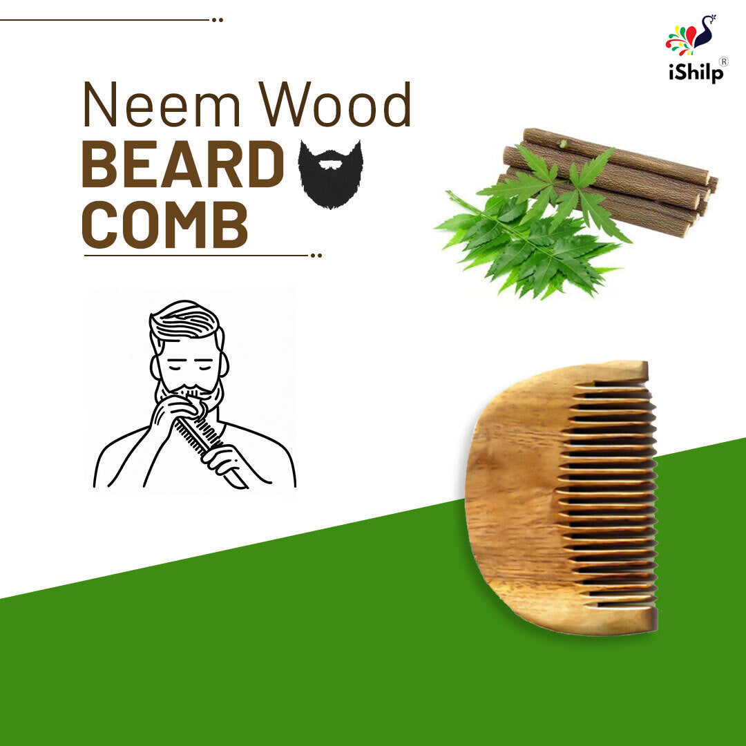 Neem Wood Beard Comb - 4"