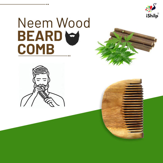 Neem Wood Beard Comb - 4"