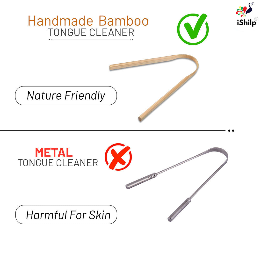 Bamboo Toothbrush & Tougue Cleaner Set