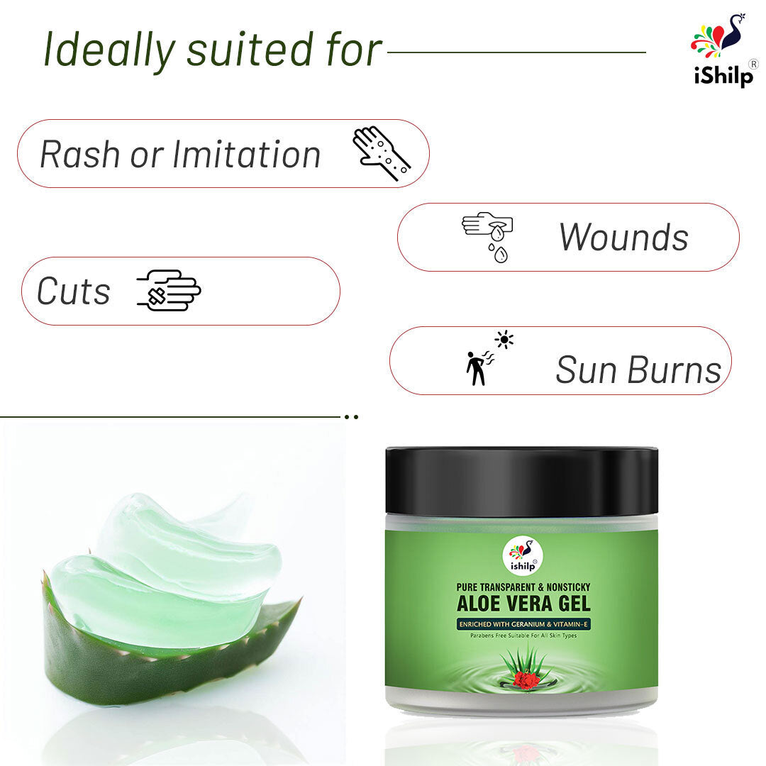 Aleo vera Gel (100grm)+ Green Herb Soap (Pack of 2)